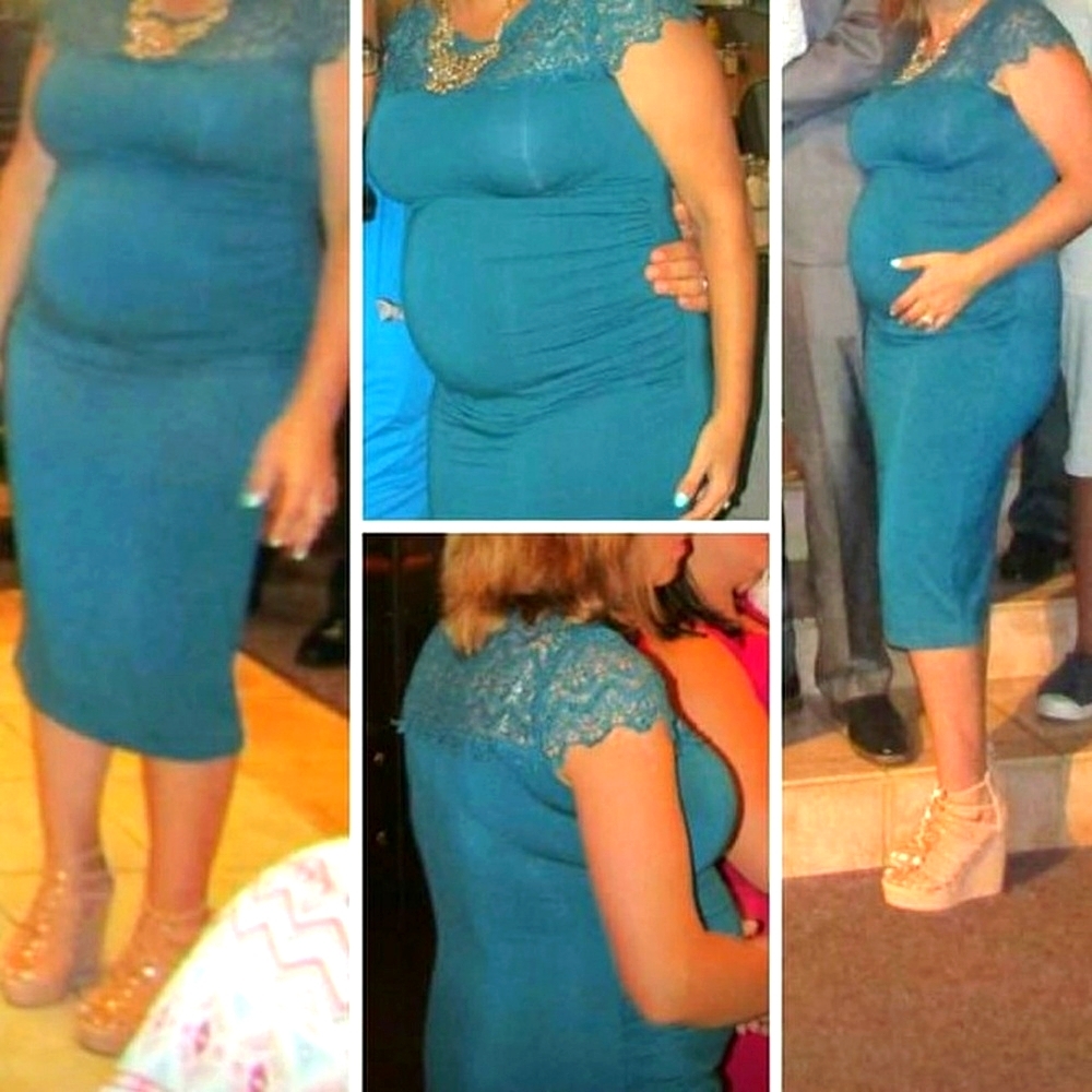 Maternity Mama Crewneck Crochet Lace dress